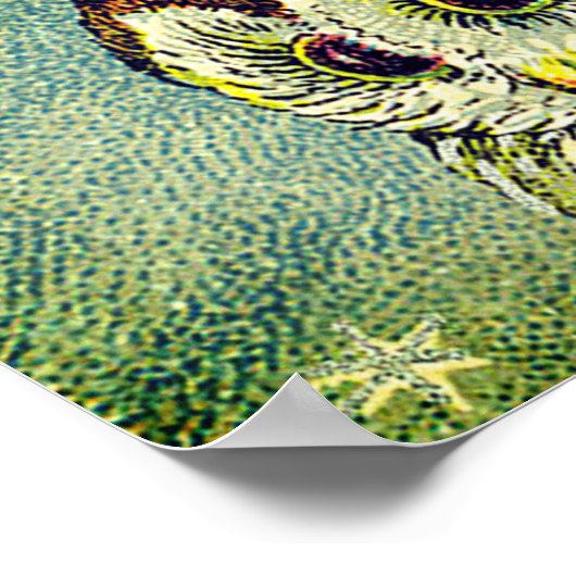 Poster Illustration de chouette vintage (Coin)