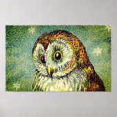 Poster Illustration de chouette vintage (Devant)