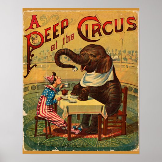 Poster Illustration de cirque vintage Art Antique (Devant)