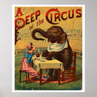 Poster Illustration de cirque vintage Art Antique
