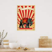 Poster Illustration de cirque vintage Art Antique (Cuisine)