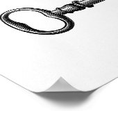 Poster Illustration de clé de squelette vintage (Coin)