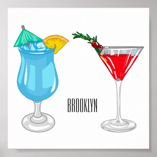 Poster Illustration de cocktail (Devant)