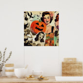 Poster Illustration de collage Halloween vintage (Cuisine)