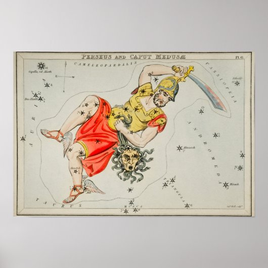 Poster Illustration de constellation vintage (Devant)