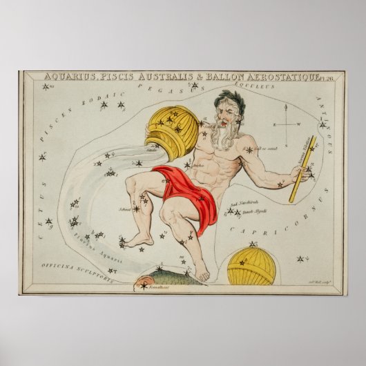 Poster Illustration de constellation vintage (Devant)