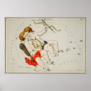 Poster Illustration de constellation vintage