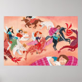 Poster Illustration de conte de fées rose pour enfants fé (Devant)