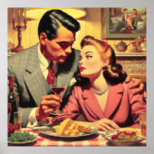 Poster Illustration de couple rétro (Devant)
