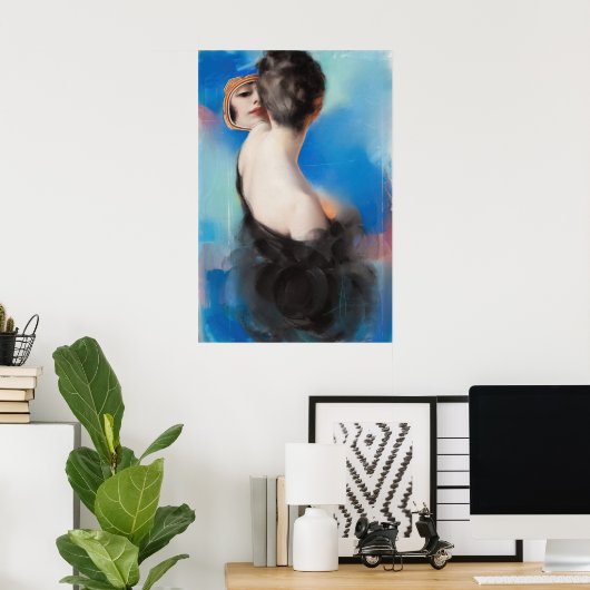 Poster Illustration de couverture du dimanche américain, (Bureau à domicile)