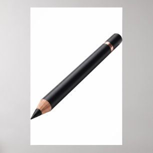 Poster Illustration de crayon eyeliner noir pour le maqui