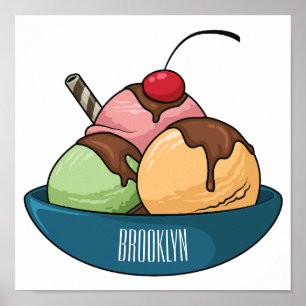 Poster Illustration de crème glacée