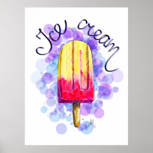 Poster Illustration de crème glacée