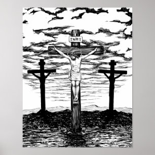 Poster Illustration de Crucifixion par Amanda Diehl