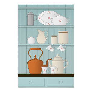 Poster Illustration de cuisine vintage