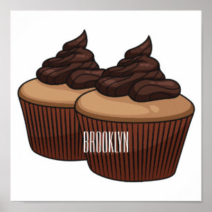 Poster Illustration de Cupcake