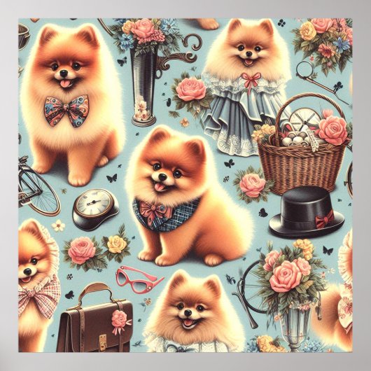 Poster Illustration de Cute Pomeranian (Devant)