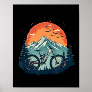Poster Illustration de cycliste en VTT descente