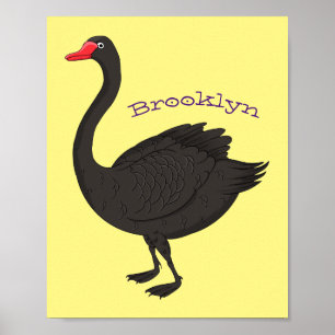 Poster Illustration de cygne noir