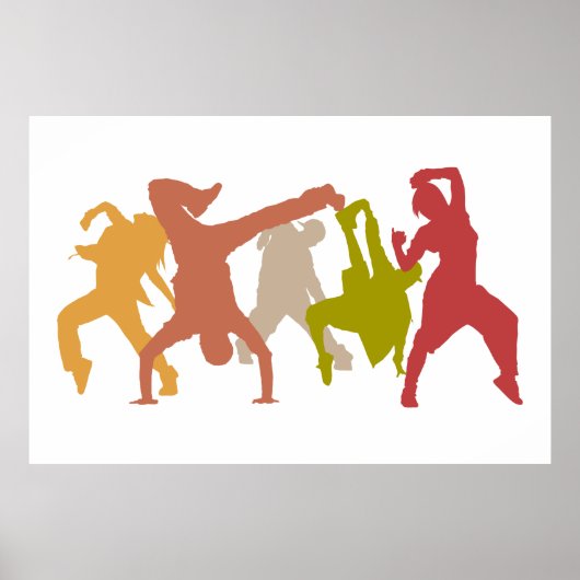Poster Illustration de danseurs Hip hop (Devant)