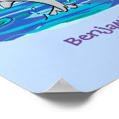 Poster Illustration de dauphins heureux adorables (Coin)