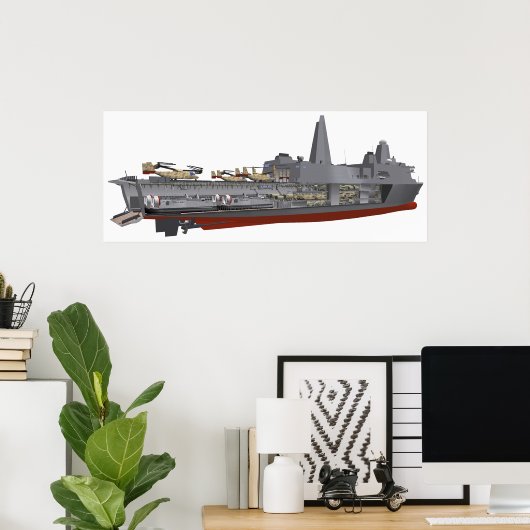 Poster Illustration de découpe (Bureau à domicile)