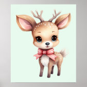 Poster Illustration de dessin animé de bébé cerf mignon (Devant)