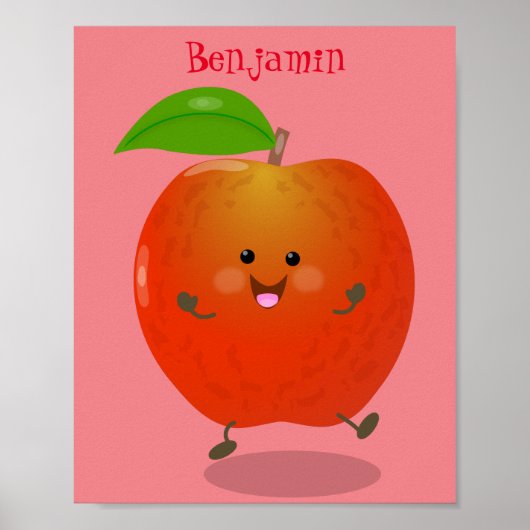 Poster Illustration de dessin animé sur la pomme de danse (Devant)