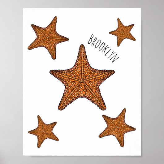 Poster Illustration de dessin de Starfish (Devant)