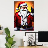 Poster Illustration de dessin du Père Noël | Art AI (Bureau à domicile)