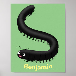 Poster Illustration de dessin mignon millipede