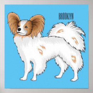 Poster Illustration de dessin pour chien de Papillon