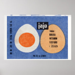 Poster Illustration de deux œufs, un entier Pologne