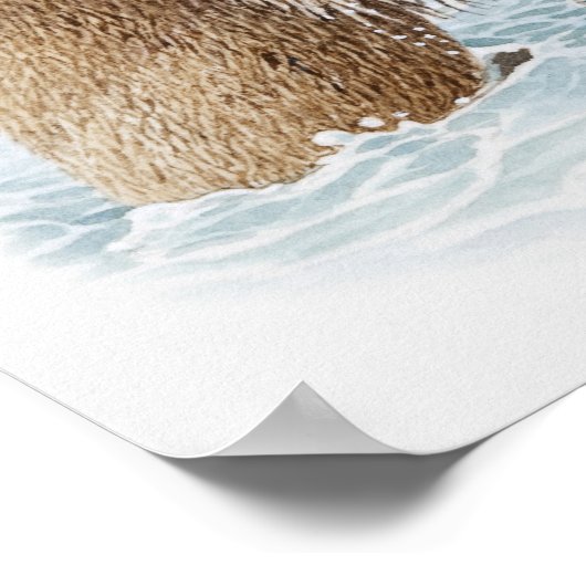 Poster Illustration de deux ours Brown combattant dans l' (Coin)