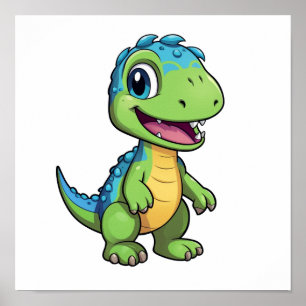 Poster Illustration de dinosaure de dessin