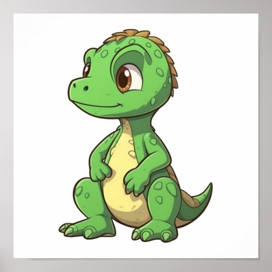 Poster Illustration de dinosaure de dessin (Devant)
