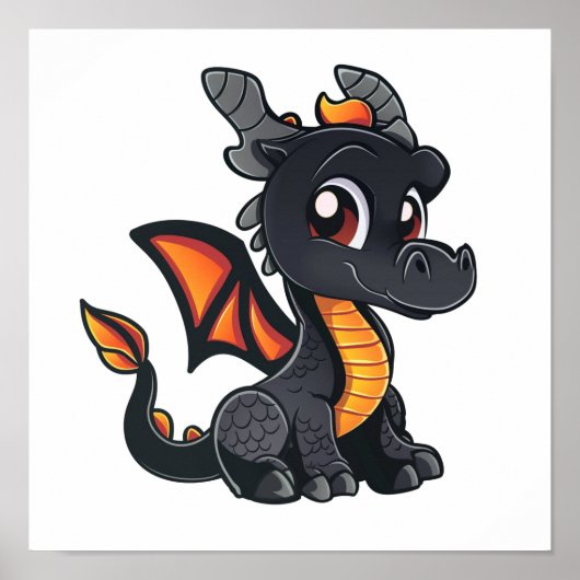 Poster Illustration de dragon de dessin animé (Devant)