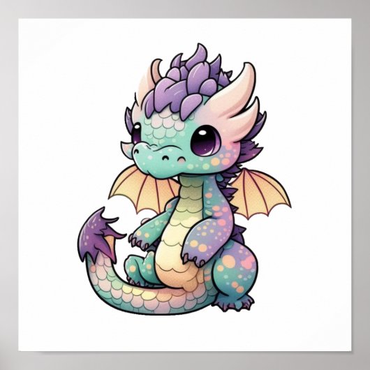 Poster Illustration de dragon de dessin animé (Devant)