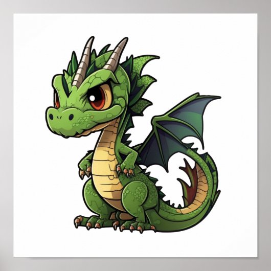 Poster Illustration de dragon de dessin animé (Devant)