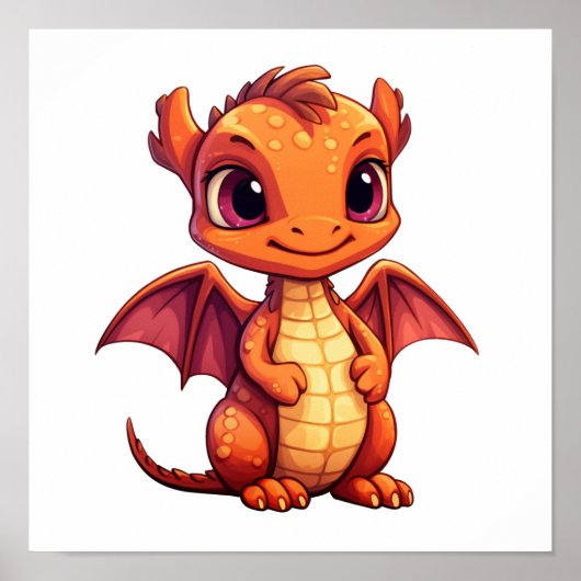Poster Illustration de dragon de dessin animé (Devant)