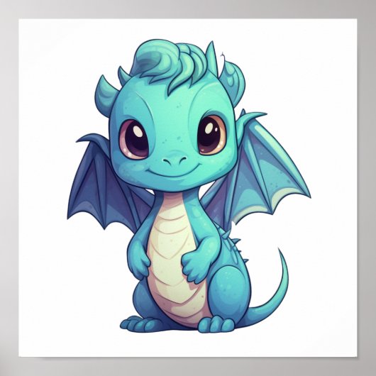 Poster Illustration de dragon de dessin animé (Devant)