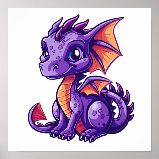 Poster Illustration de dragon de dessin animé (Devant)