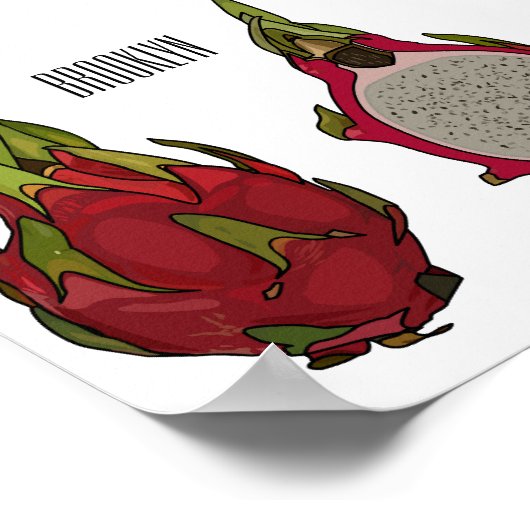 Poster Illustration de dragon fruit (Coin)