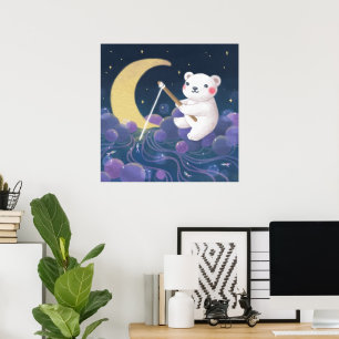 Poster Illustration de fantaisie du rêve de l'ours polair