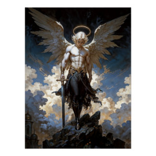 Poster Illustration de fantasy de l'Archange Michel