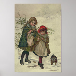 Poster Illustration de fée d'arbre de Noël, pub. 1886
