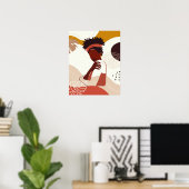 Poster Illustration de femme noire, Portrait (Bureau à domicile)