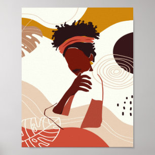 Poster Illustration de femme noire, Portrait
