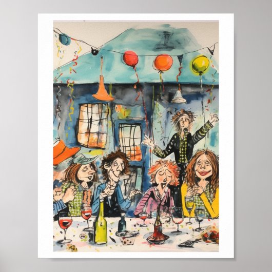 Poster Illustration de fête amusante (Devant)