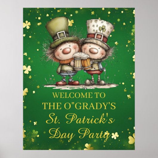 Poster Illustration de fête joyeuse de la Saint-Patrick (Devant)